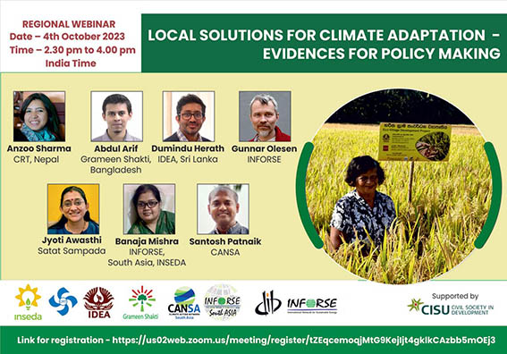 South Asia Webinar on Local Solutions for Climate Adaptation