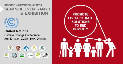INFORSE SUSWATCH INSEDA Side Event and Exhibition UNFCCC SB 48  Bonn May 1 2018