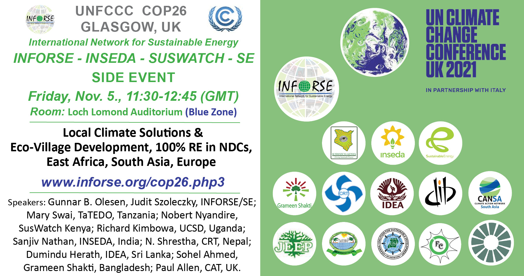 INFORSE UNFCCC COP26 Side Event Nov 5 2021