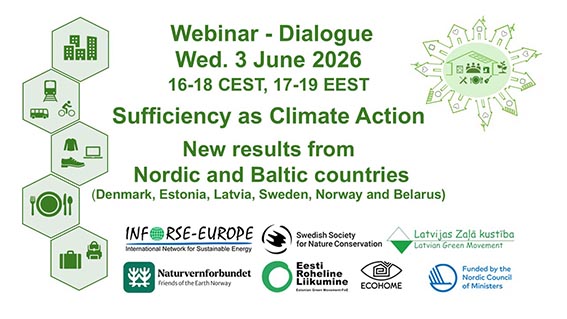 Registration: June 3 2026 Webinar Dialogue on Sufficiency as Climate Action - New Results from Nordic-Baltic Countries
